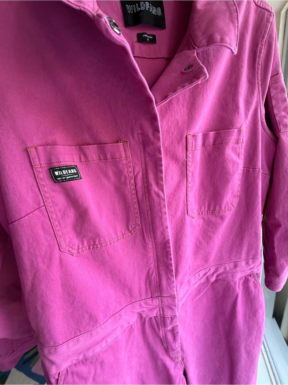 Wildfang Pink Hidden-Zip Jumpsuit - Picture 4 of 16